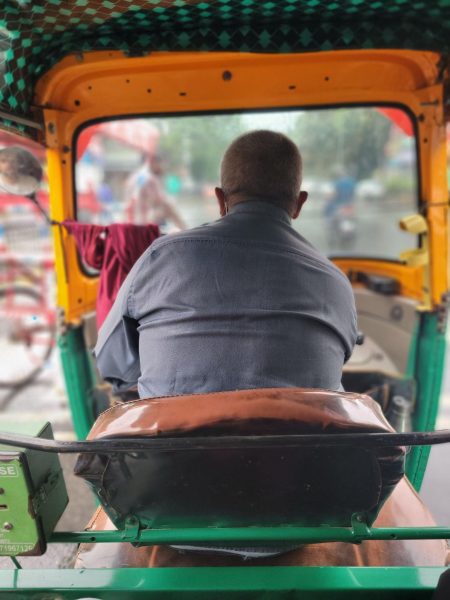 A tuk tuk driver in Dehli, India.
