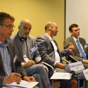 Image of Researchers seated at table
