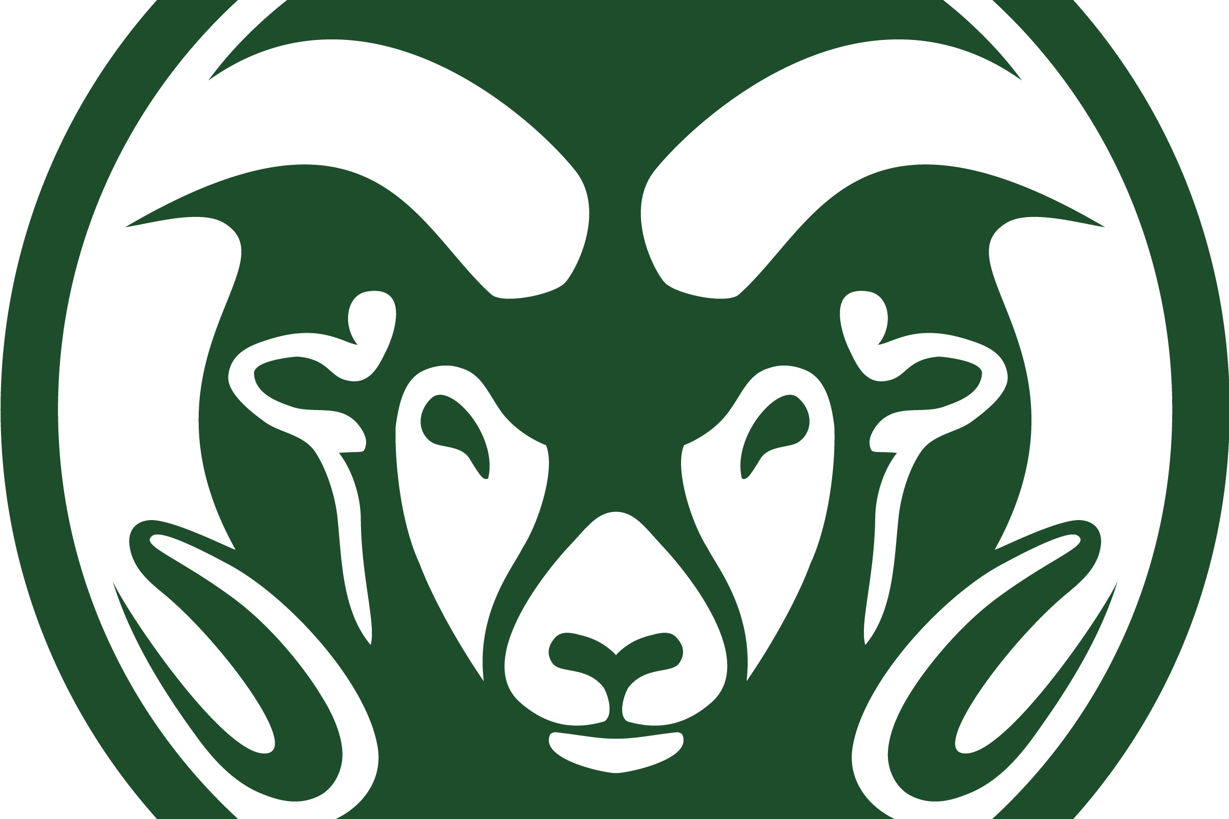CSU Ram head logo green and white