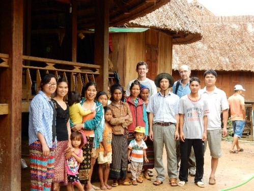 Eric Rounds, and Professor Stephen Leisz conducting international fieldwork in Quang Tri, Vietnam