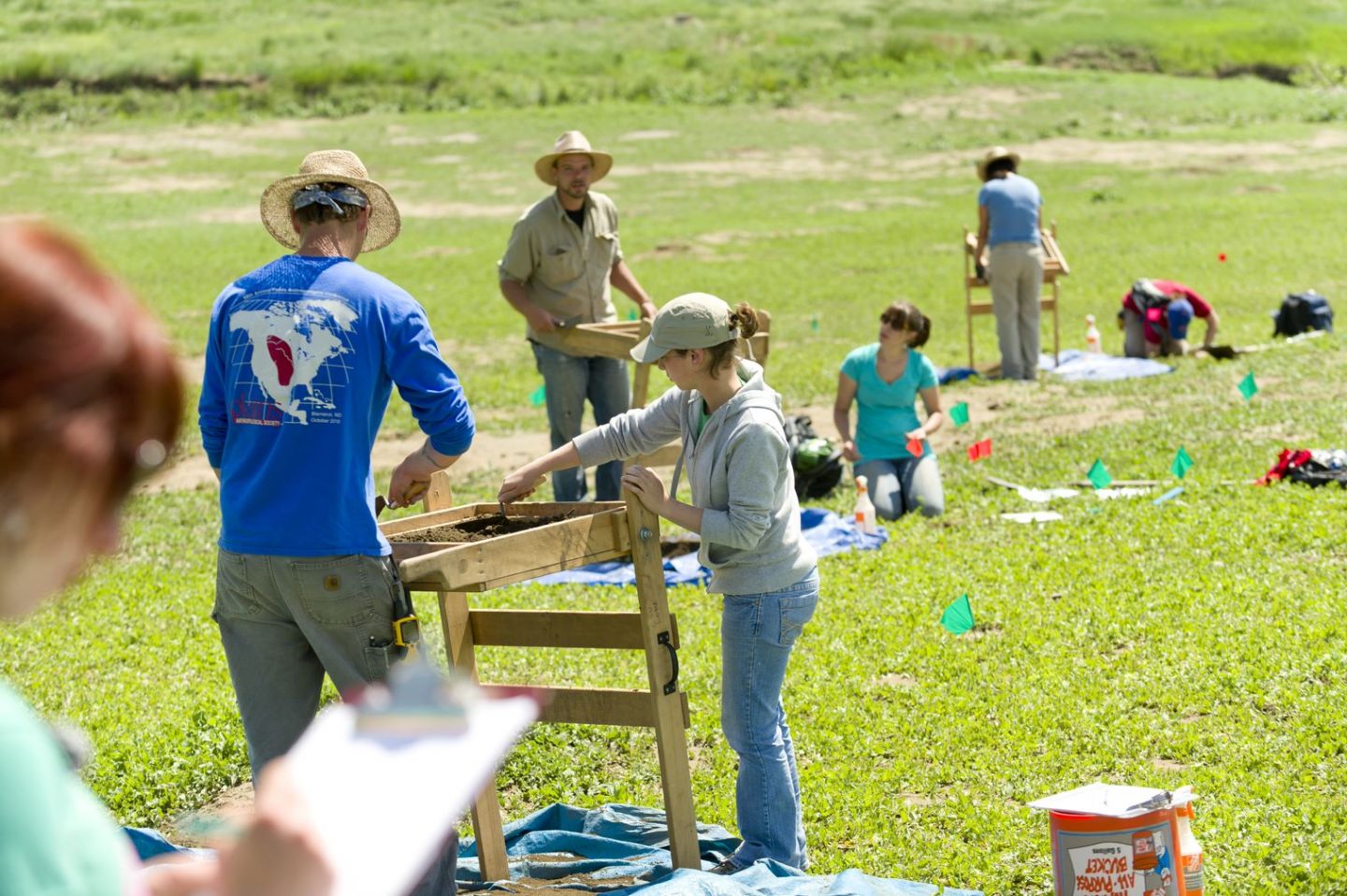 Field school students working in the field